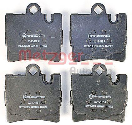 Jeu de 4 plaquettes de frein METZGER ref. 1170460